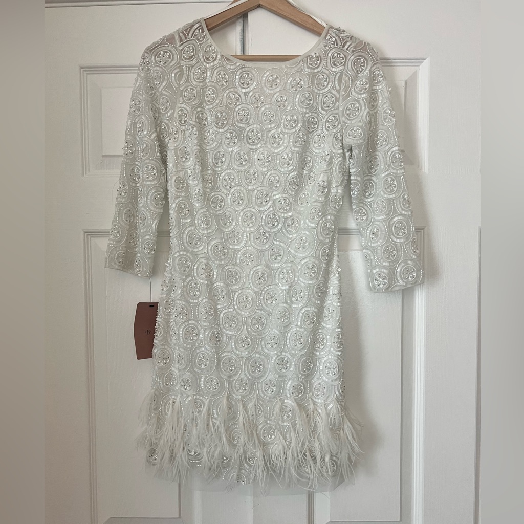 Nwt Anthropology Bhldn Beaded Feather Dress